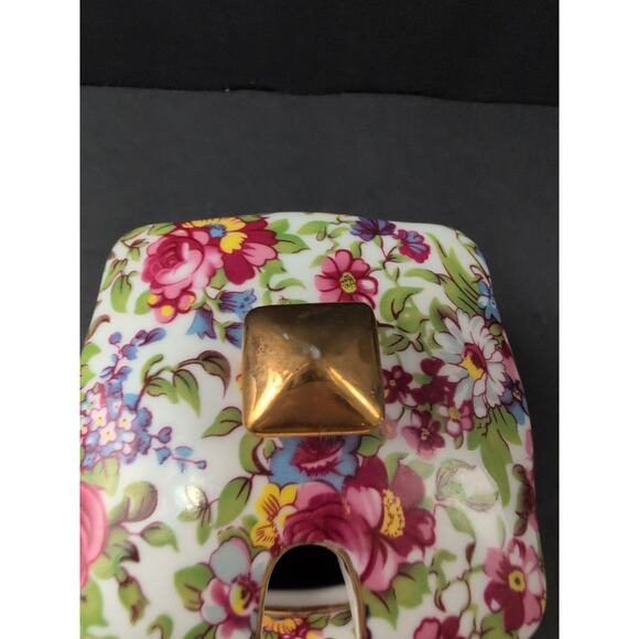 Royal Cotswolds Summertime chintz jam/jelly pot and lid with an underplate. - Picture 6 of 10